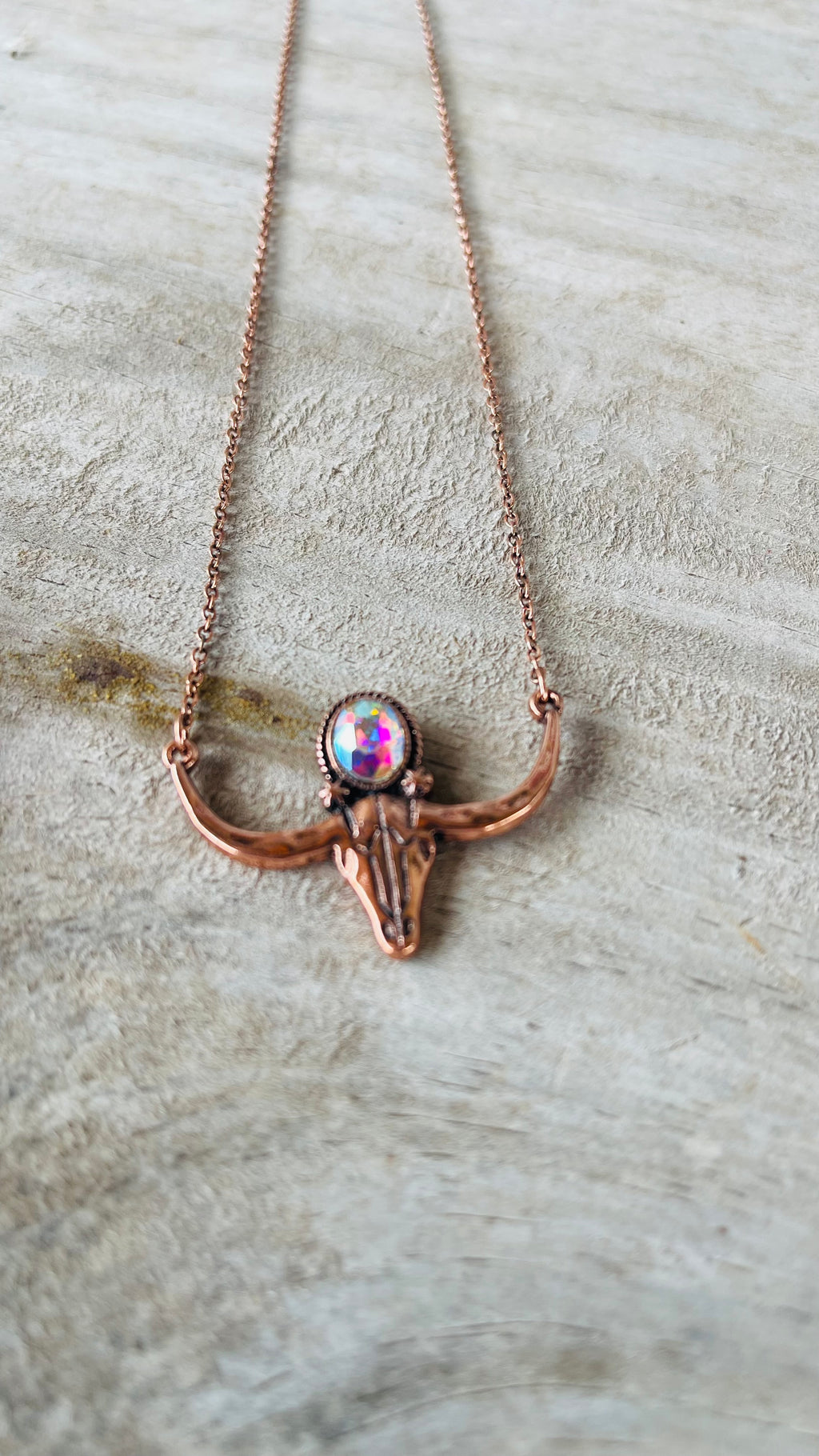Copper Bull Head Necklace