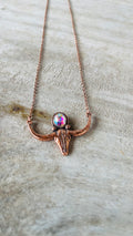 Copper Bull Head Necklace