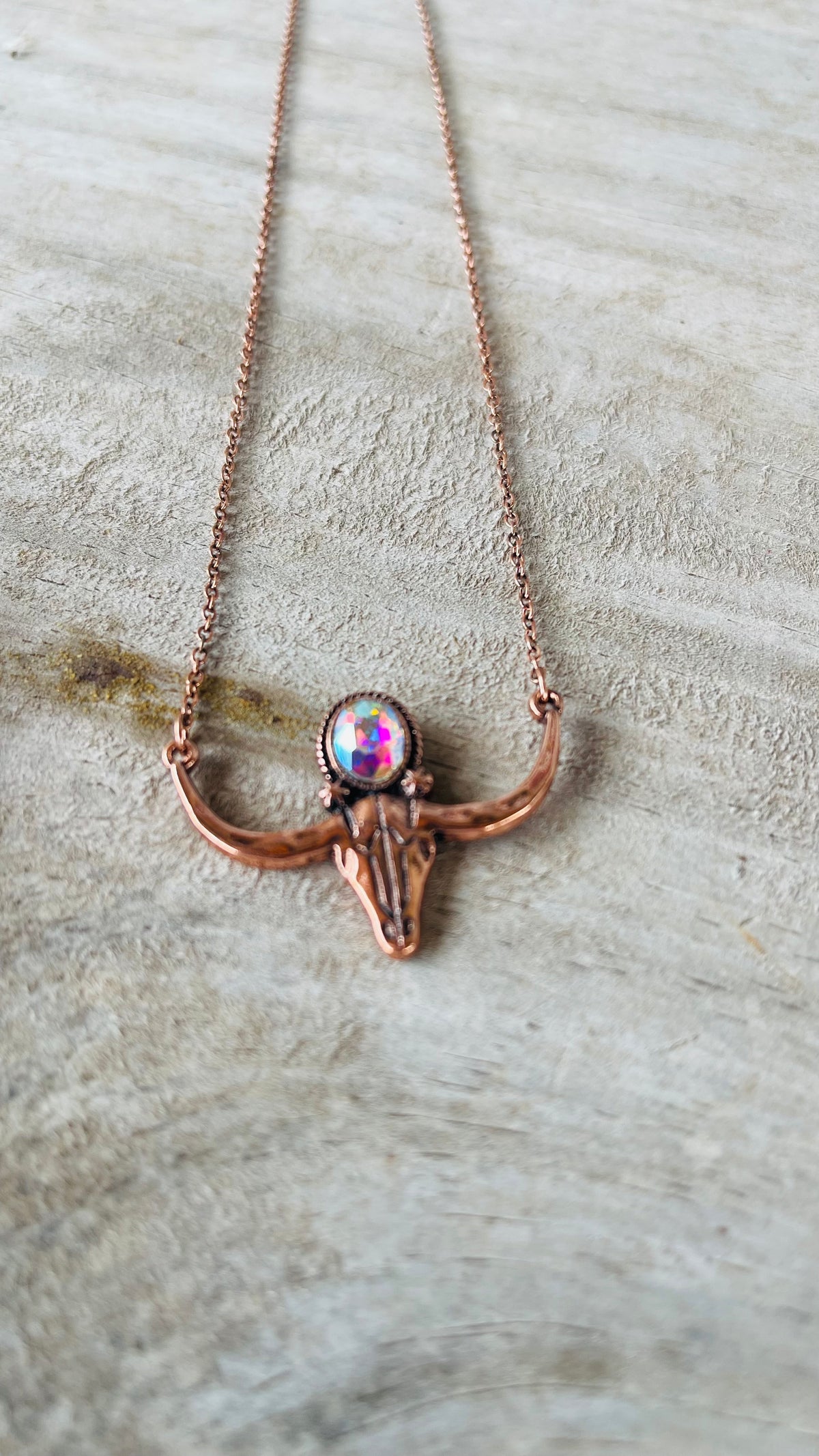 Copper Bull Head Necklace