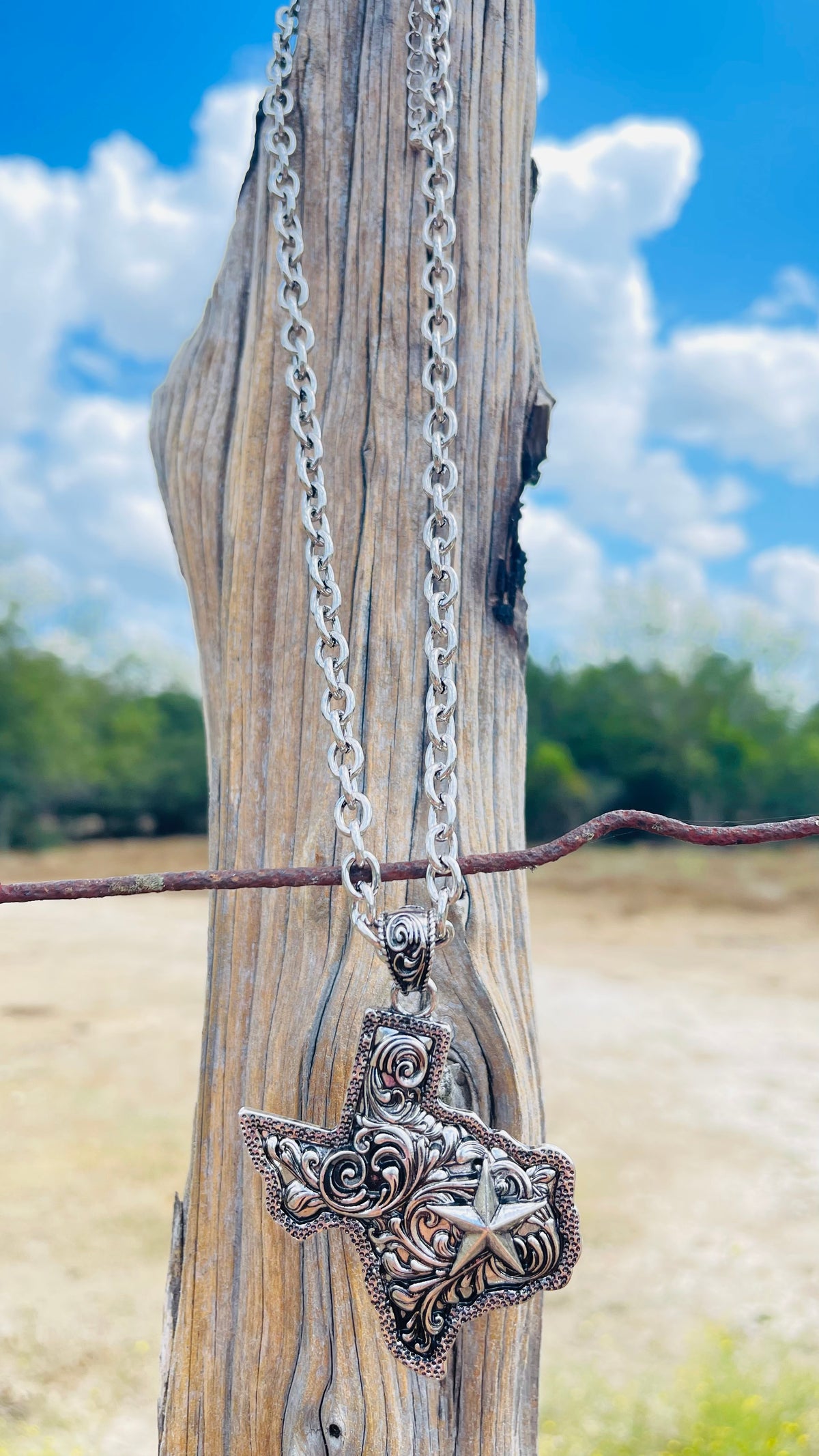 Texas Map Necklace Set