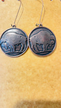 Buffalo Coin Dangle Earrings
