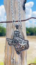 Texas Map Necklace Set