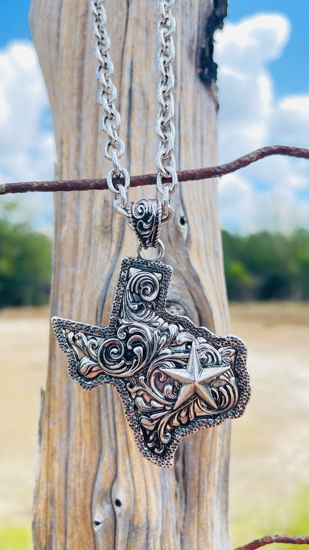 Texas Map Necklace Set
