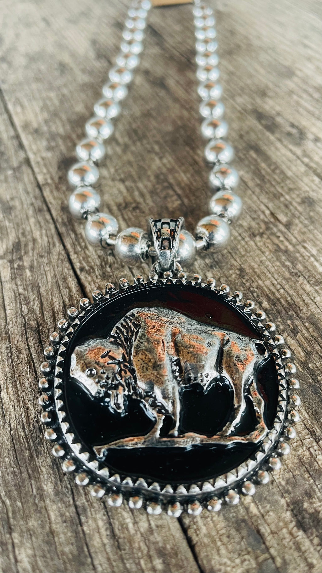 Western Buffalo Pendant
Ball Necklace