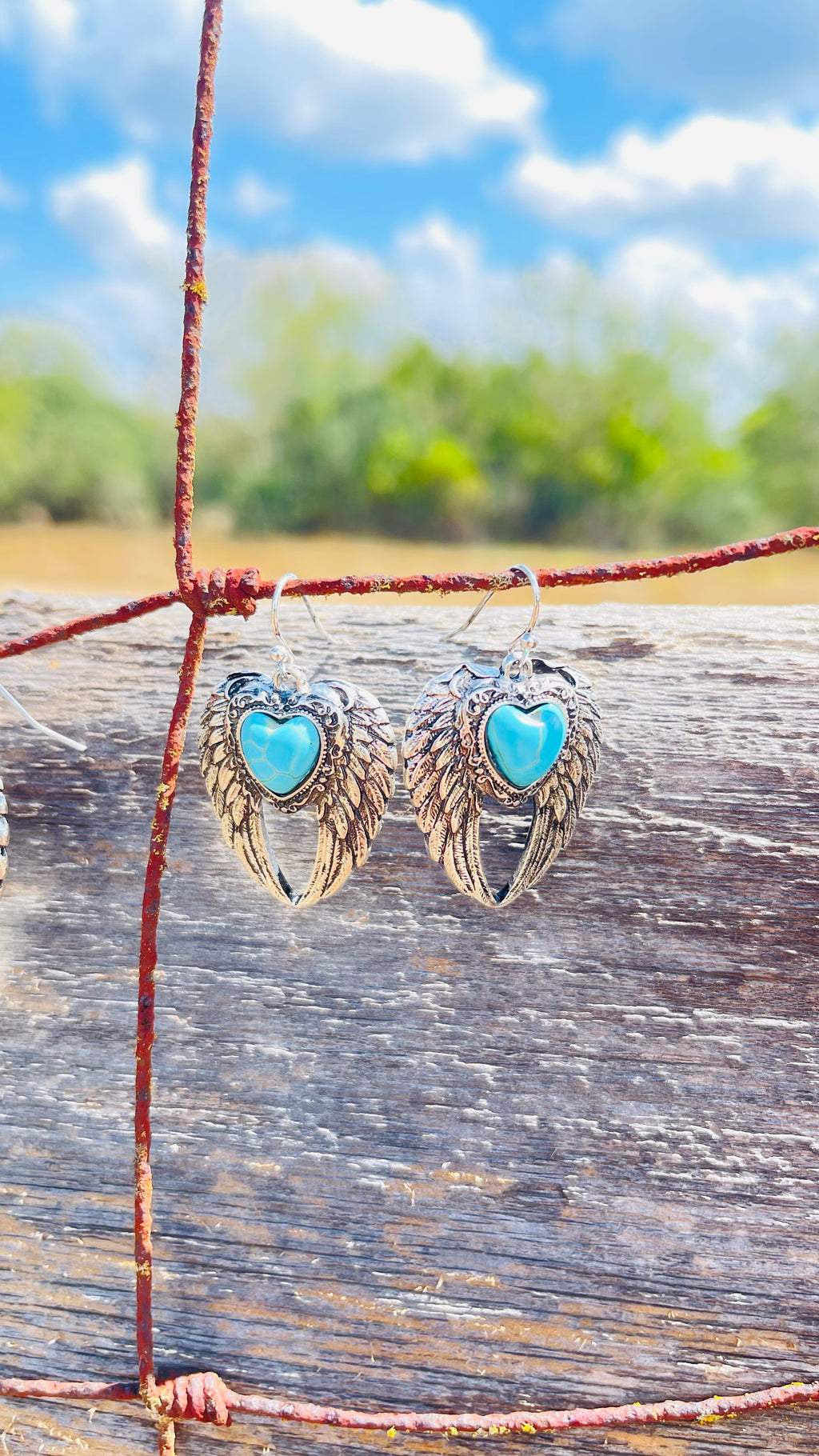 Turquoise Angel Wings Earrings