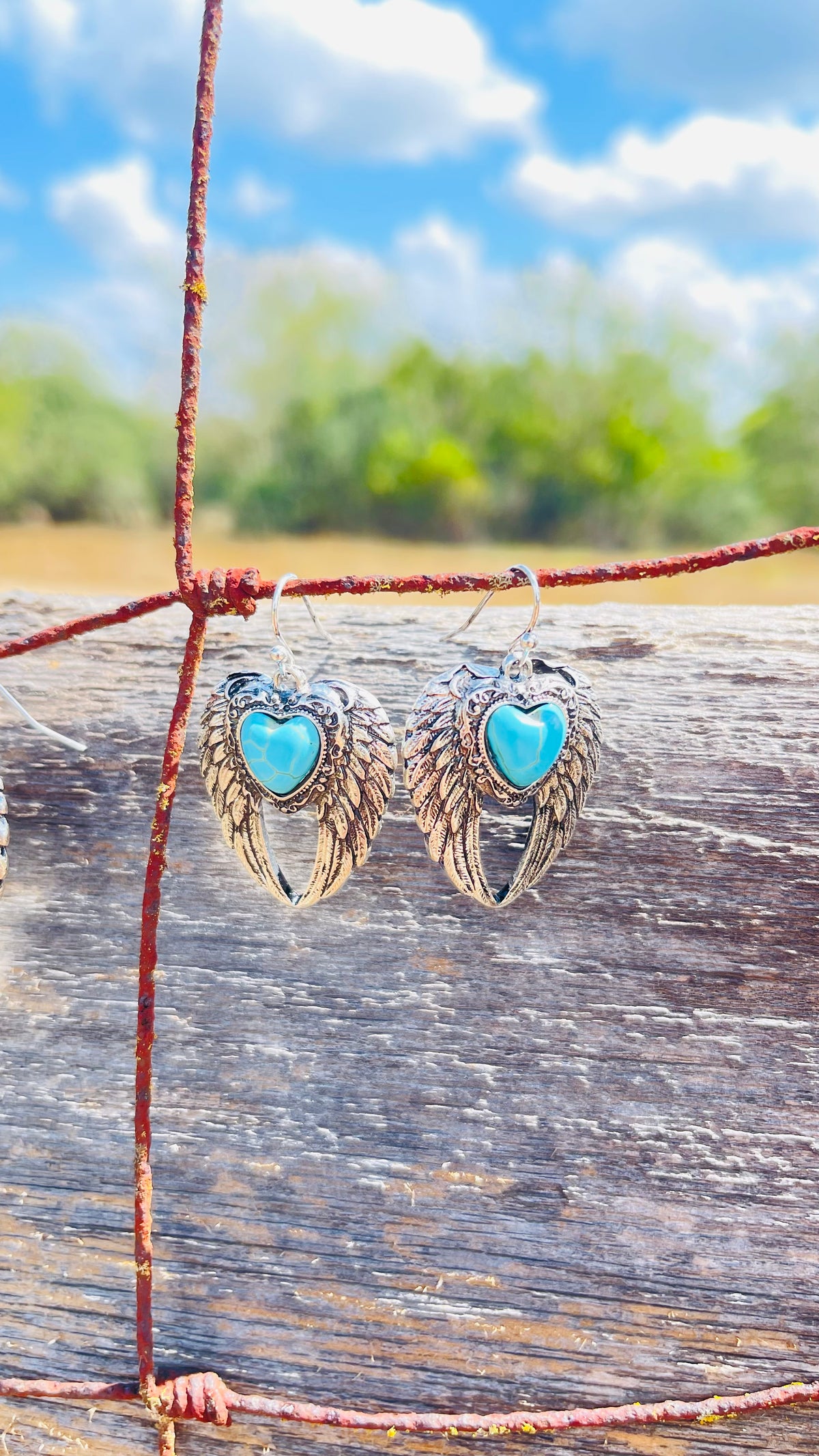 Turquoise Angel Wings Earrings