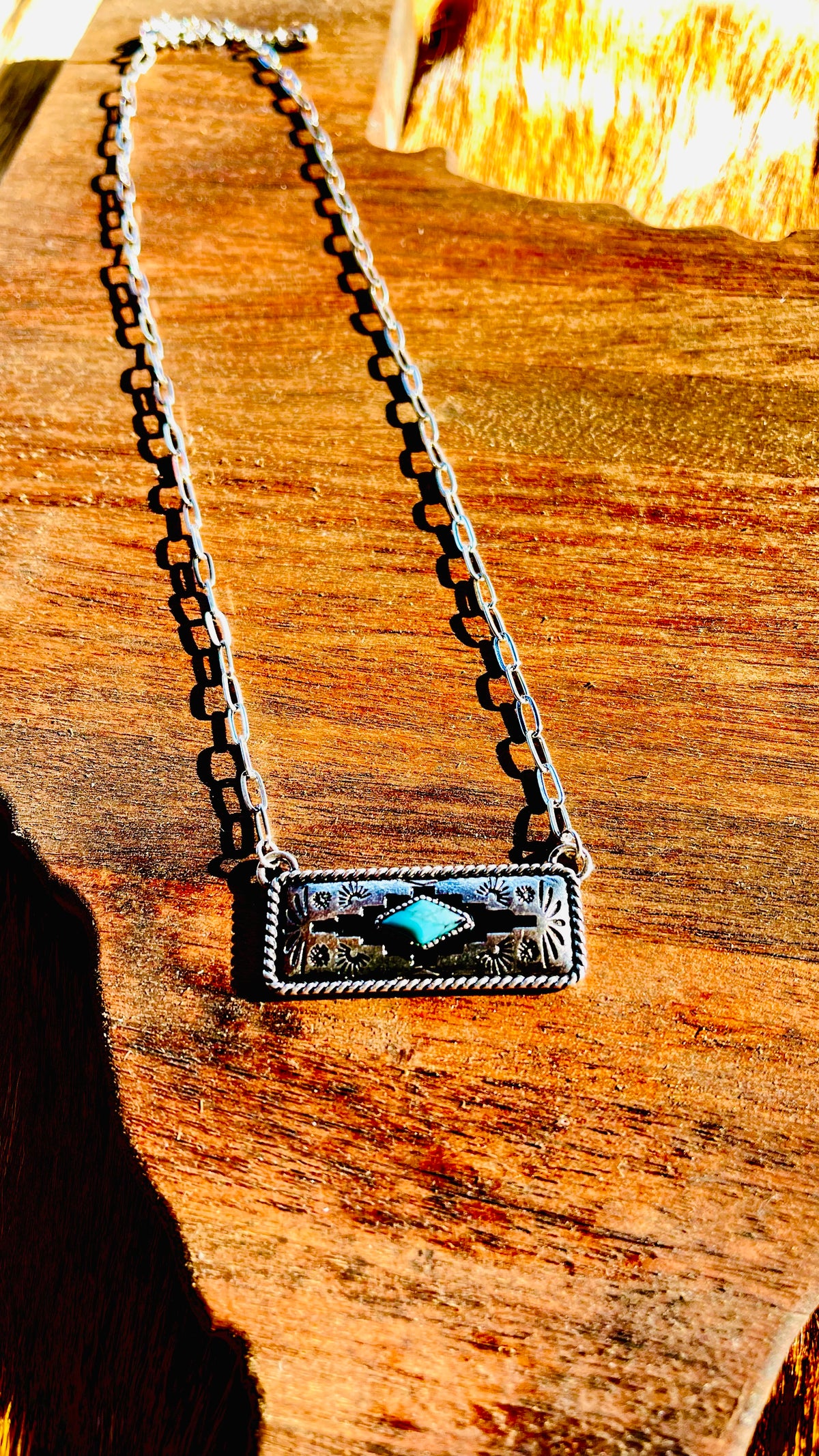 Aztec Bar Turquoise Necklace