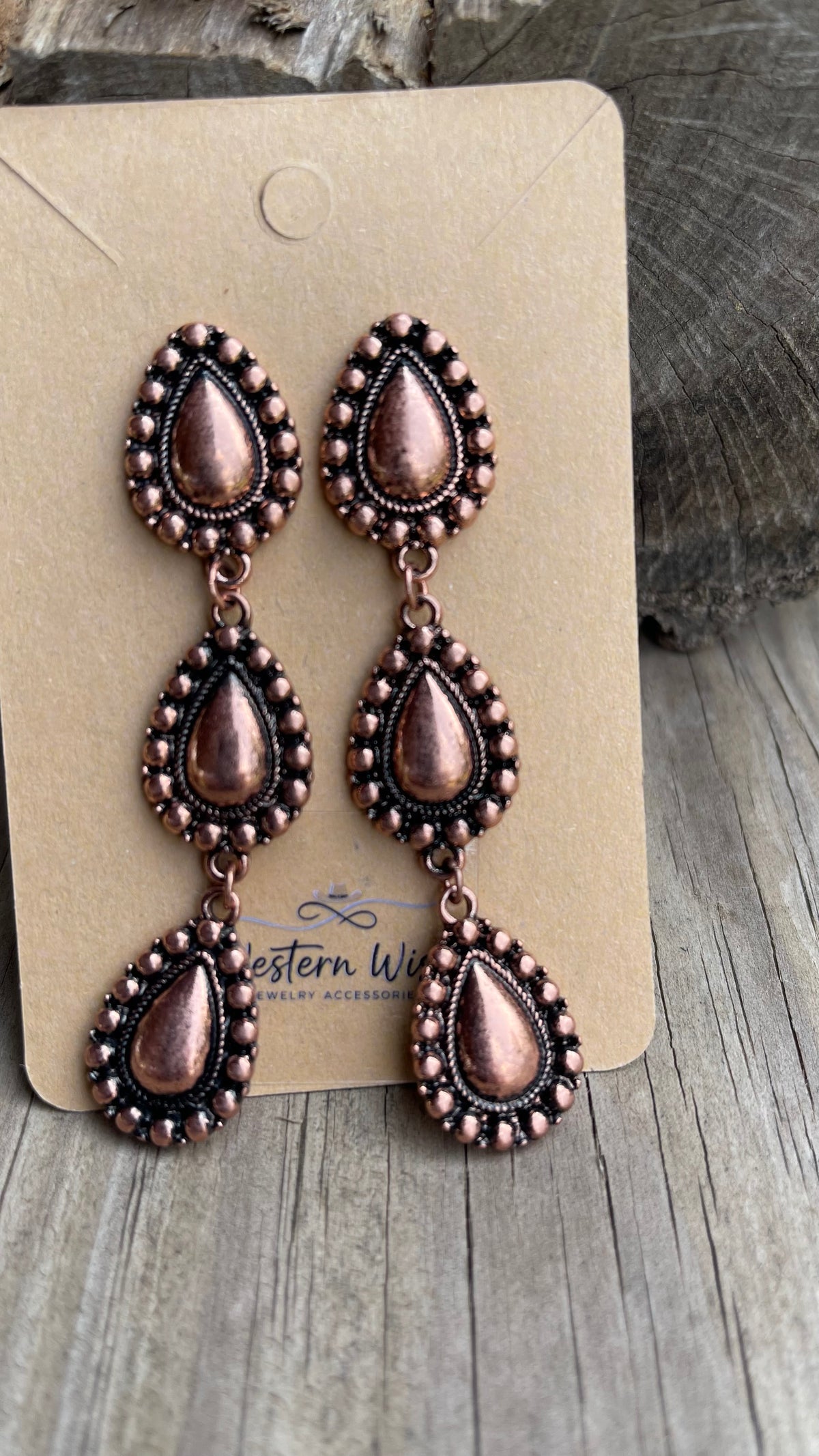 Teardrop Copper Earrings