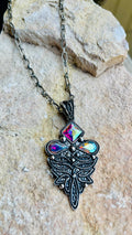 Western Boot Stitch Necklace/Rhinstones