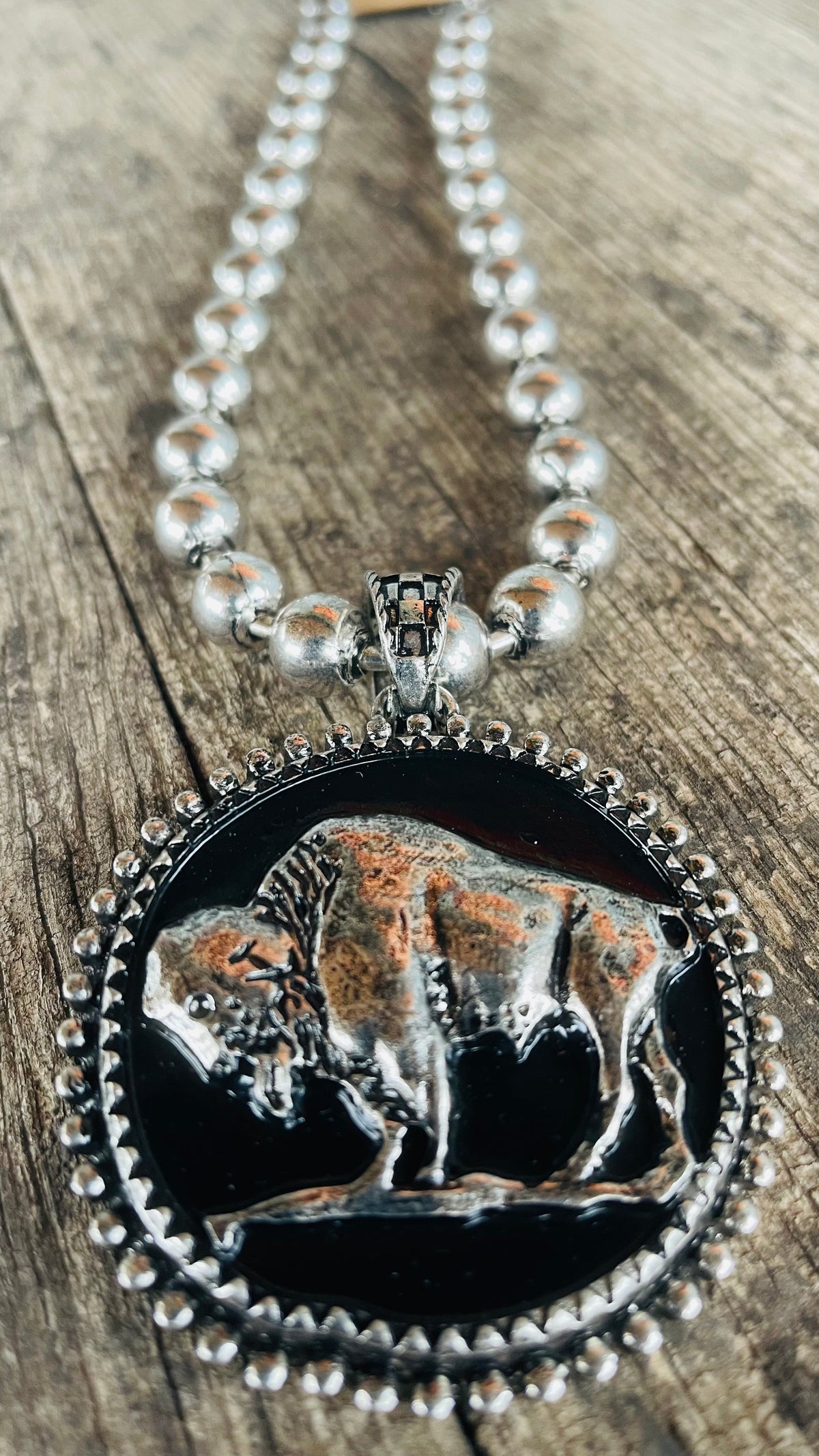 Western Buffalo Pendant
Ball Necklace