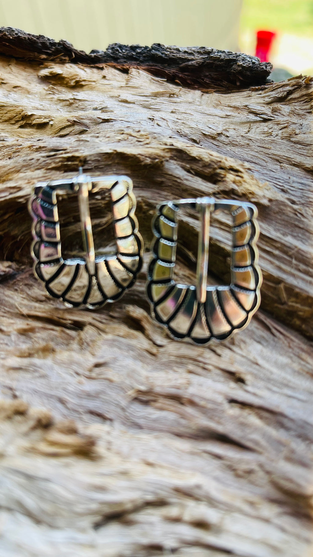 Western Belt Buckle Earrings
