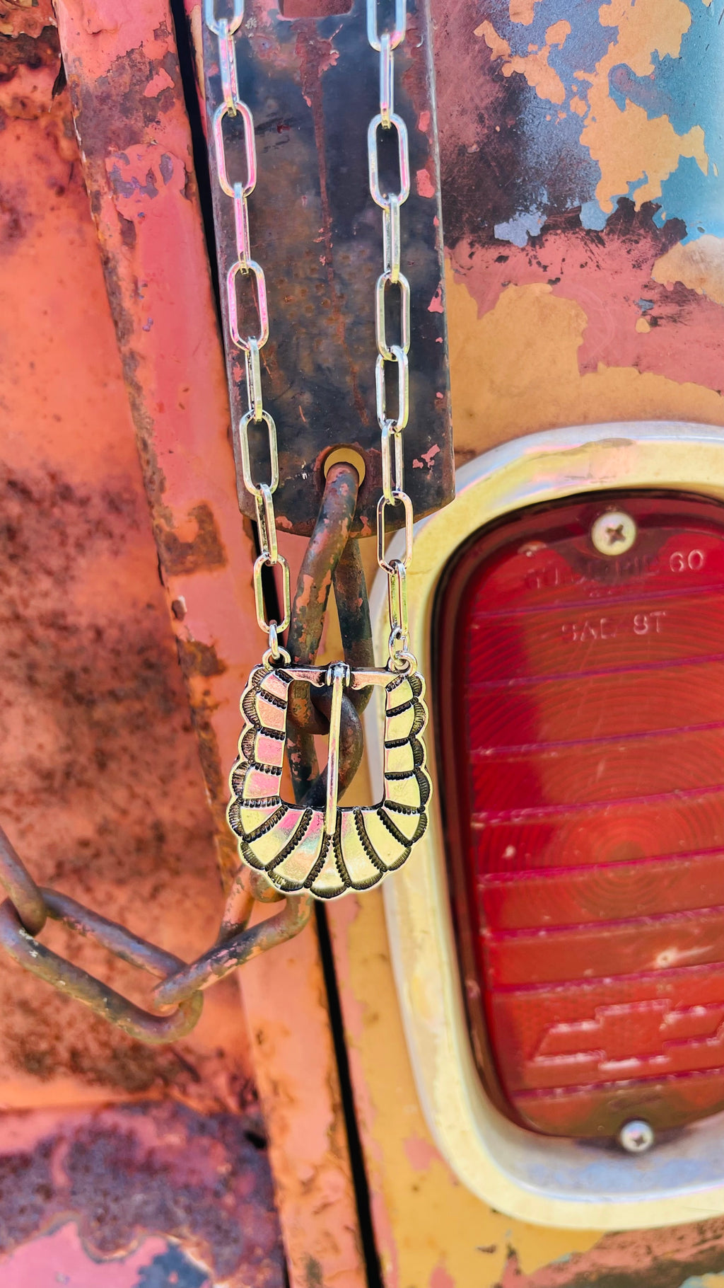 Western Belt Buckle Necklace