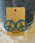 Western Turquoise Bubble
Peace Sign Earrings