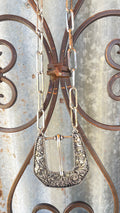 Western Large Belt Buckle Necklace