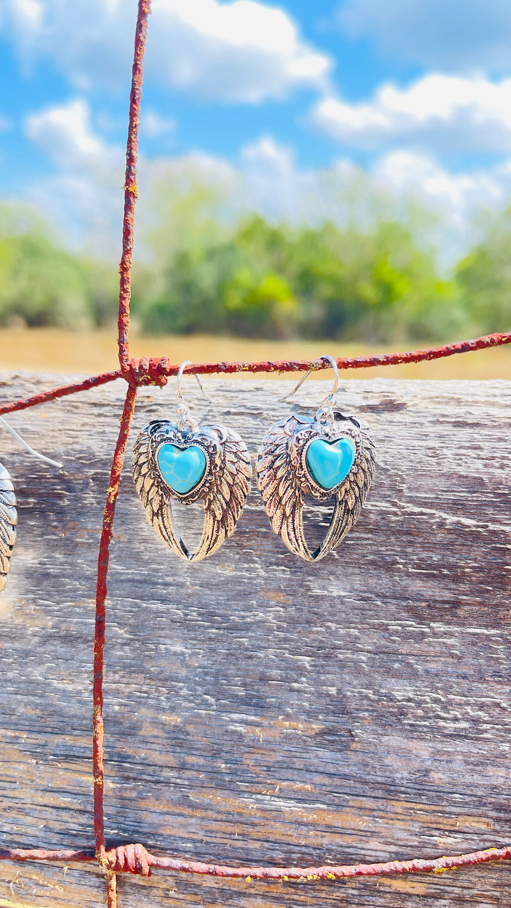 Turquoise Angel Wings Earrings