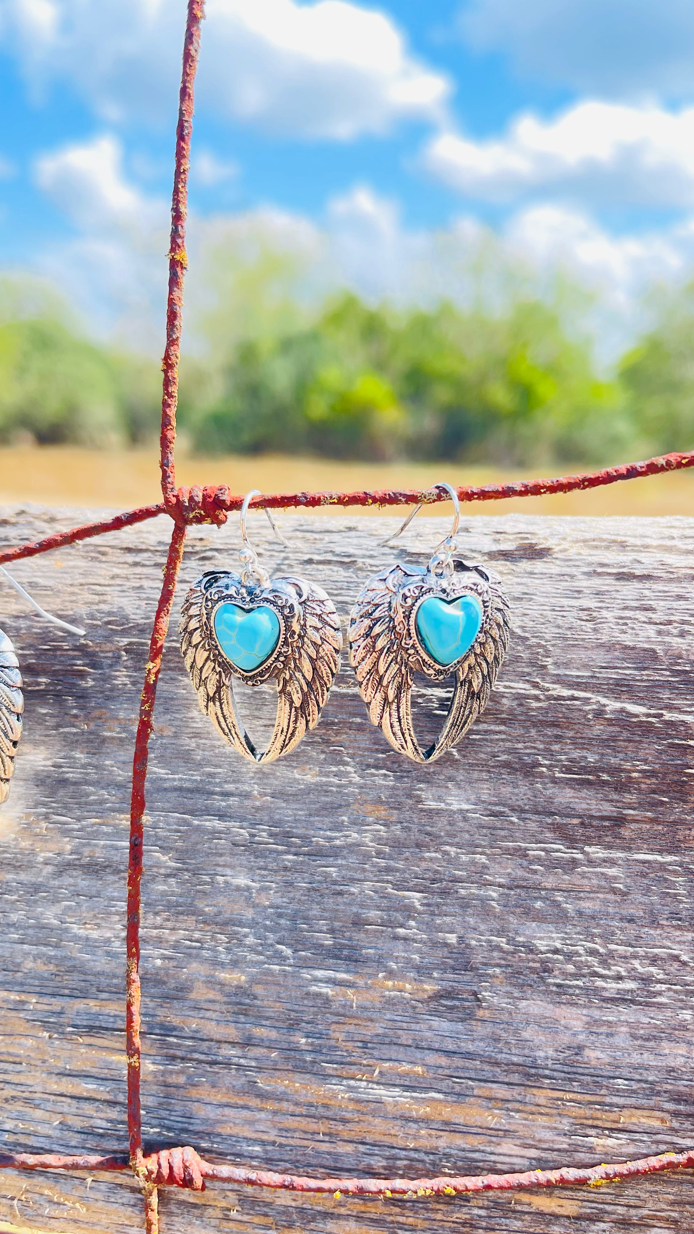 Turquoise Angel Wings Earrings