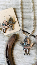 Cowboy Mustache Necklace Set